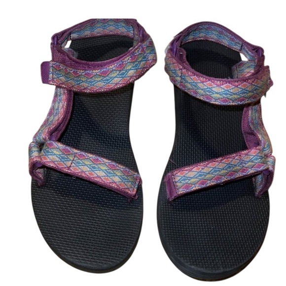 Women’s Teva Multicolor Sandals with Black Sole. - Picture 3 of 5